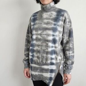Young Fabulous & Broke Tie Dye Sweatshirt Womens Small Gray Side Zip Sweater Top